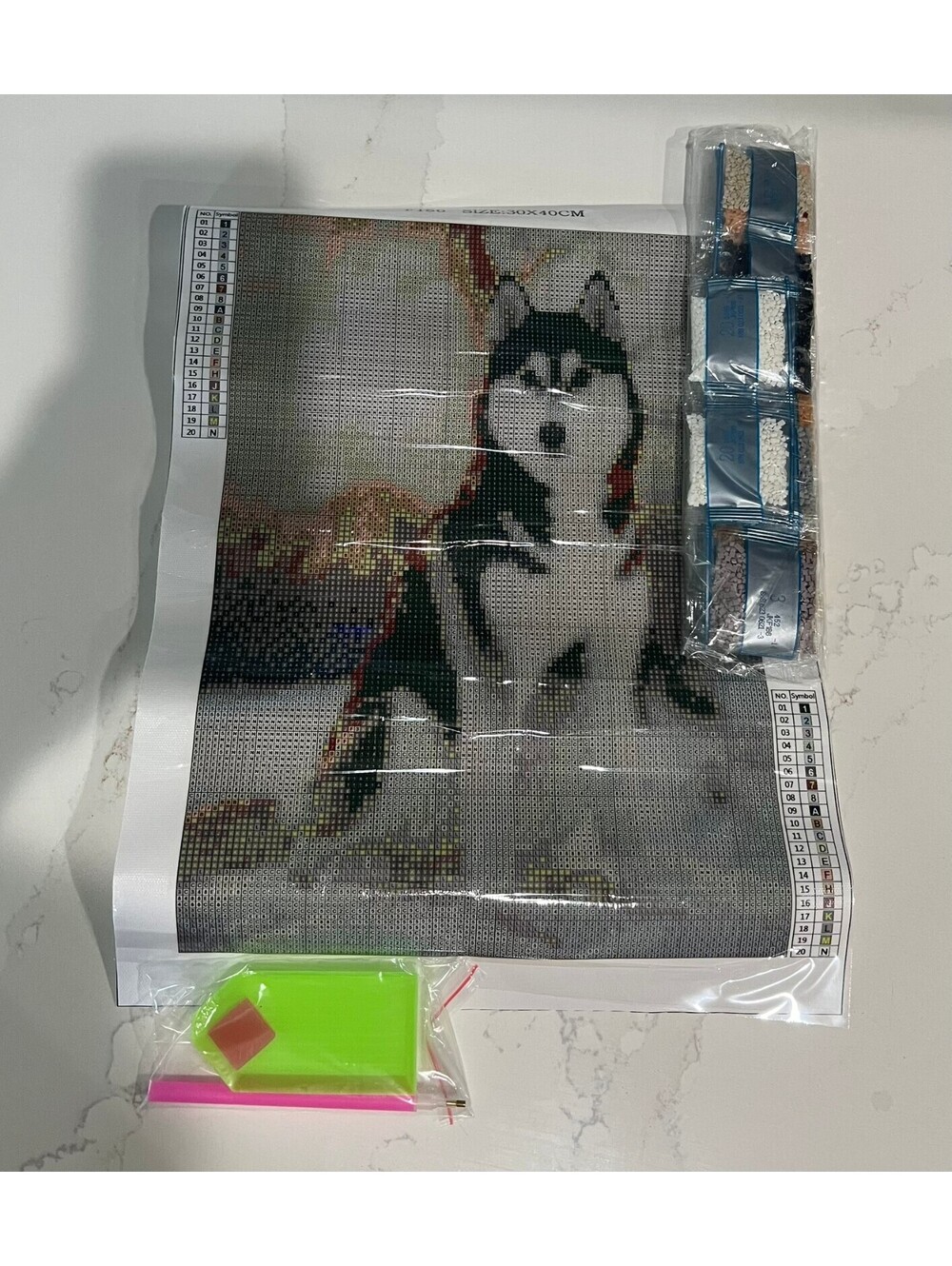 Siberian Husky 5D Diamond Painting Kit (30x40cm) – DIY Mosaic Craft Art Adults